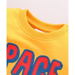 Babyhug Full Sleeves Sweatshirt Space Print Pack of 2 - Yellow Blue