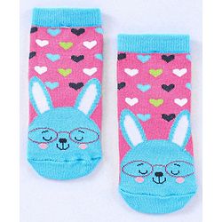 Cute Walk by Babyhug Cotton Blend Ankle Length Anti Bacterial Socks Multi Print Pack of 5 - Multicolour