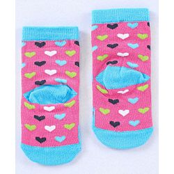 Cute Walk by Babyhug Cotton Blend Ankle Length Anti Bacterial Socks Multi Print Pack of 5 - Multicolour