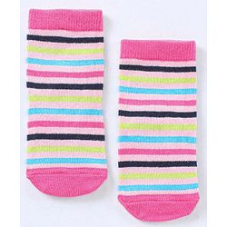 Cute Walk by Babyhug Cotton Blend Ankle Length Anti Bacterial Socks Multi Print Pack of 5 - Multicolour