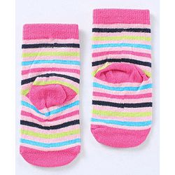 Cute Walk by Babyhug Cotton Blend Ankle Length Anti Bacterial Socks Multi Print Pack of 5 - Multicolour