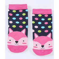 Cute Walk by Babyhug Cotton Blend Ankle Length Anti Bacterial Socks Multi Print Pack of 5 - Multicolour