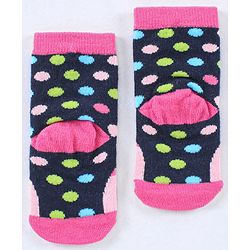 Cute Walk by Babyhug Cotton Blend Ankle Length Anti Bacterial Socks Multi Print Pack of 5 - Multicolour