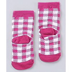 Cute Walk by Babyhug Cotton Blend Ankle Length Anti Bacterial Socks Multi Print Pack of 5 - Pink Grey White