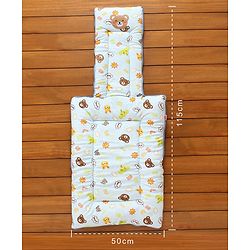 Babyhug Velour Sleeping Bag Teddy Print - Blue