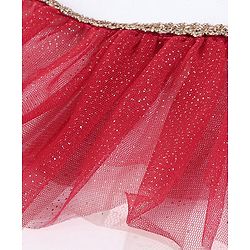 Babyhug Sleeveless Sequins Choli & Lehenga With Dupatta - Red
