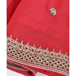 Babyhug Sleeveless Sequins Choli & Lehenga With Dupatta - Red