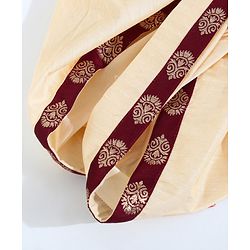Babyhug Full Sleeves Kurta & Dhoti With Jacket Embroidery Detailing - Cream Maroon