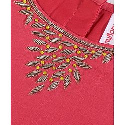 Babyhug Sleeveless Choli & Lehenga with Dupatta - Pink & Yellow