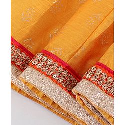 Babyhug Sleeveless Choli & Lehenga with Dupatta - Pink & Yellow