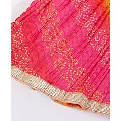 Babyhug Sleeveless Printed Choli with Lehenga and Dupatta - Multicolor