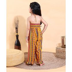 Babyhug Sleeveless Printed Ethnic Jumpsuit - Yellow
