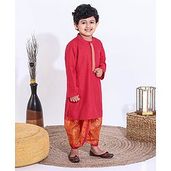 Babyhug Full Sleeves Dhoti & Kurta Set - Red