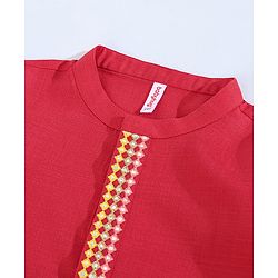 Babyhug Full Sleeves Dhoti & Kurta Set - Red