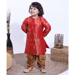 Babyhug Full Sleeves Dhoti & Kurta Set - Red