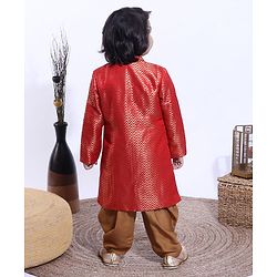 Babyhug Full Sleeves Dhoti & Kurta Set - Red
