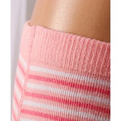 Cute Walk by Babyhug Full Length Anti-Bacterial Striped Tights Roses Design Pack of 2 - Pink White