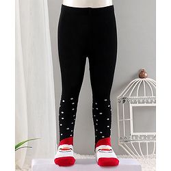 Cute Walk by Babyhug Cotton Antibacterial Footed Tights Floral Design - Navy Blue