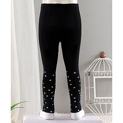 Cute Walk by Babyhug Cotton Antibacterial Footed Tights Floral Design - Navy Blue