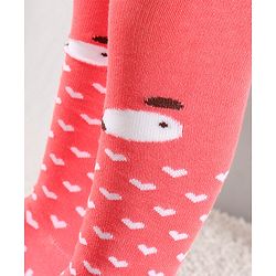 Cute Walk by Babyhug Cotton Antibacterial Footed Tights Heart Design - Orange