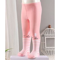 Cute Walk by Babyhug Cotton Antibacterial Footed Tights Heart Design - Pink