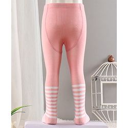 Cute Walk by Babyhug Cotton Antibacterial Footed Tights Heart Design - Pink