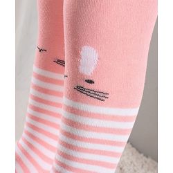 Cute Walk by Babyhug Cotton Antibacterial Footed Tights Heart Design - Pink