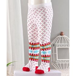 Cute Walk by Babyhug Cotton Antibacterial Footed Tights Floral Design - Pink White