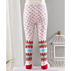 Cute Walk by Babyhug Cotton Antibacterial Footed Tights Floral Design - Pink White