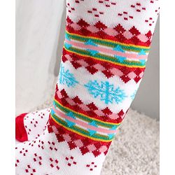 Cute Walk by Babyhug Cotton Antibacterial Footed Tights Floral Design - Pink White