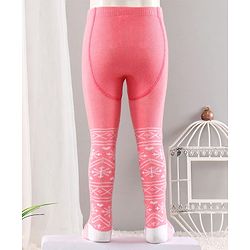 Cute Walk by Babyhug Cotton Antibacterial Footed Tights Intarsia Design - Pink
