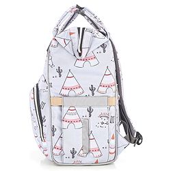 Babyhug Printed Backpack Style Maternity Diaper Bag- Grey