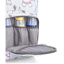 Babyhug Printed Backpack Style Maternity Diaper Bag- Grey