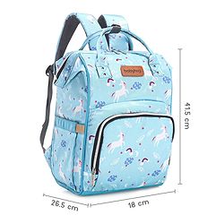Babyhug Diaper Backpack Unicorn Print - Blue