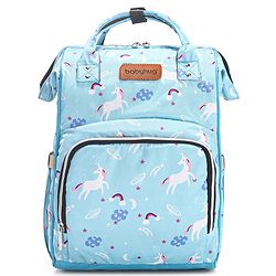 Babyhug Diaper Backpack Unicorn Print - Blue