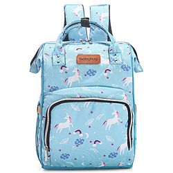 Babyhug Diaper Backpack Unicorn Print - Blue