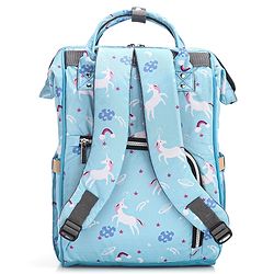 Babyhug Diaper Backpack Unicorn Print - Blue