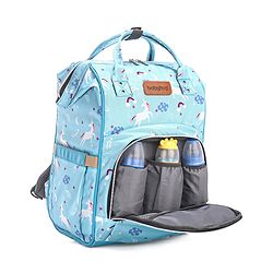 Babyhug Diaper Backpack Unicorn Print - Blue