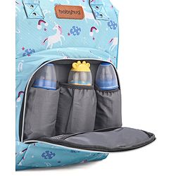 Babyhug Diaper Backpack Unicorn Print - Blue