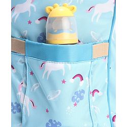 Babyhug Diaper Backpack Unicorn Print - Blue