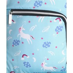 Babyhug Diaper Backpack Unicorn Print - Blue