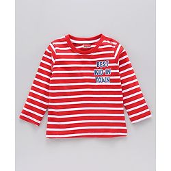 Babyhug Full Sleeves Tee Bus Print Pack of 2 - Red Blue