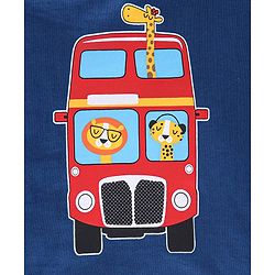 Babyhug Full Sleeves Tee Bus Print Pack of 2 - Red Blue