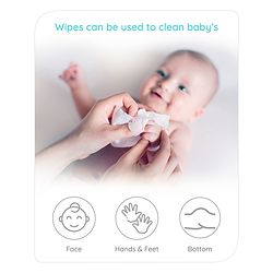 Babyhug Pro 98% Water pH 5.5 Moisture Balance Bamboo Wipes - 72 Pieces