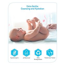 Babyhug Advanced 99% Pure Water Unscented Baby Wipes - 72 Pieces