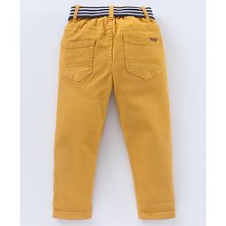 Babyhug Full Length Jeans Solid Color - Yellow