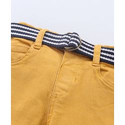 Babyhug Full Length Jeans Solid Color - Yellow