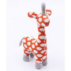 Babyhug Knitted Gift Set Giraffe Print Pack Of 5 - Orange