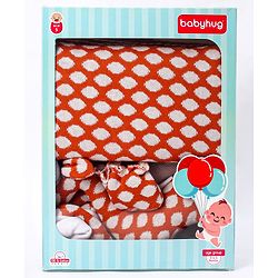 Babyhug Knitted Gift Set Giraffe Print Pack Of 5 - Orange