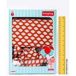 Babyhug Knitted Gift Set Giraffe Print Pack Of 5 - Orange